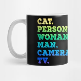 Cat Person Woman Man Camera Tv Mug